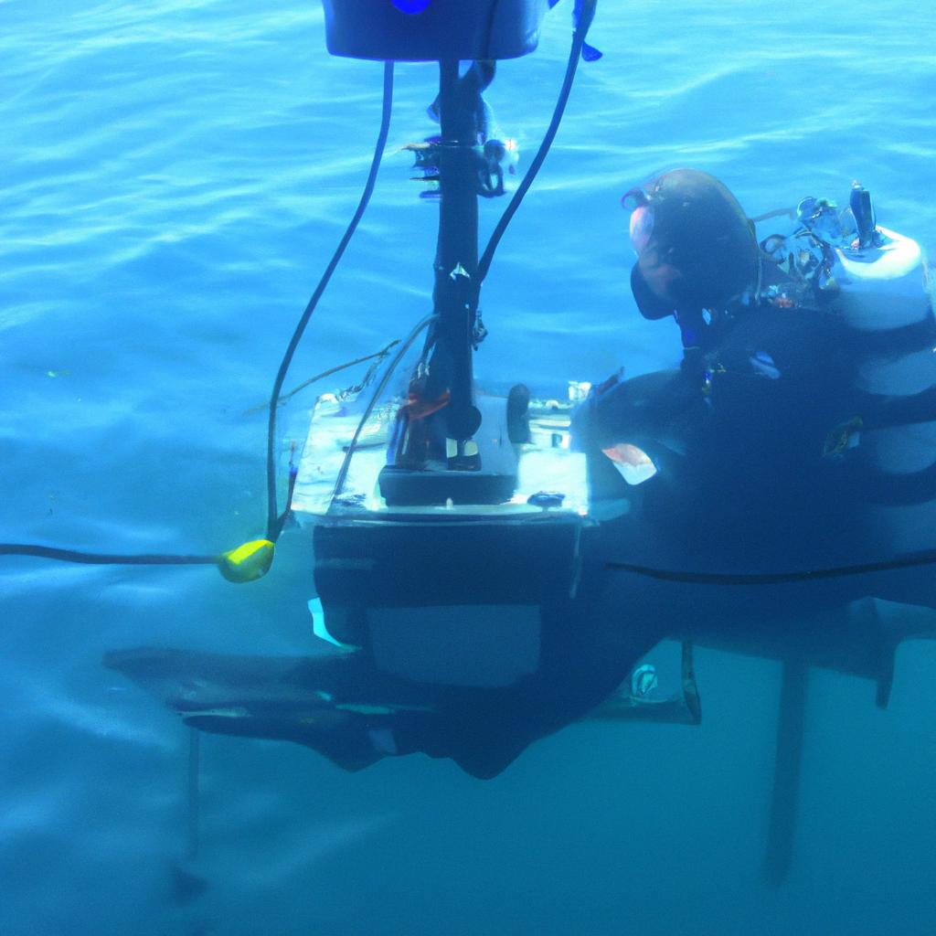 Person conducting deep sea research