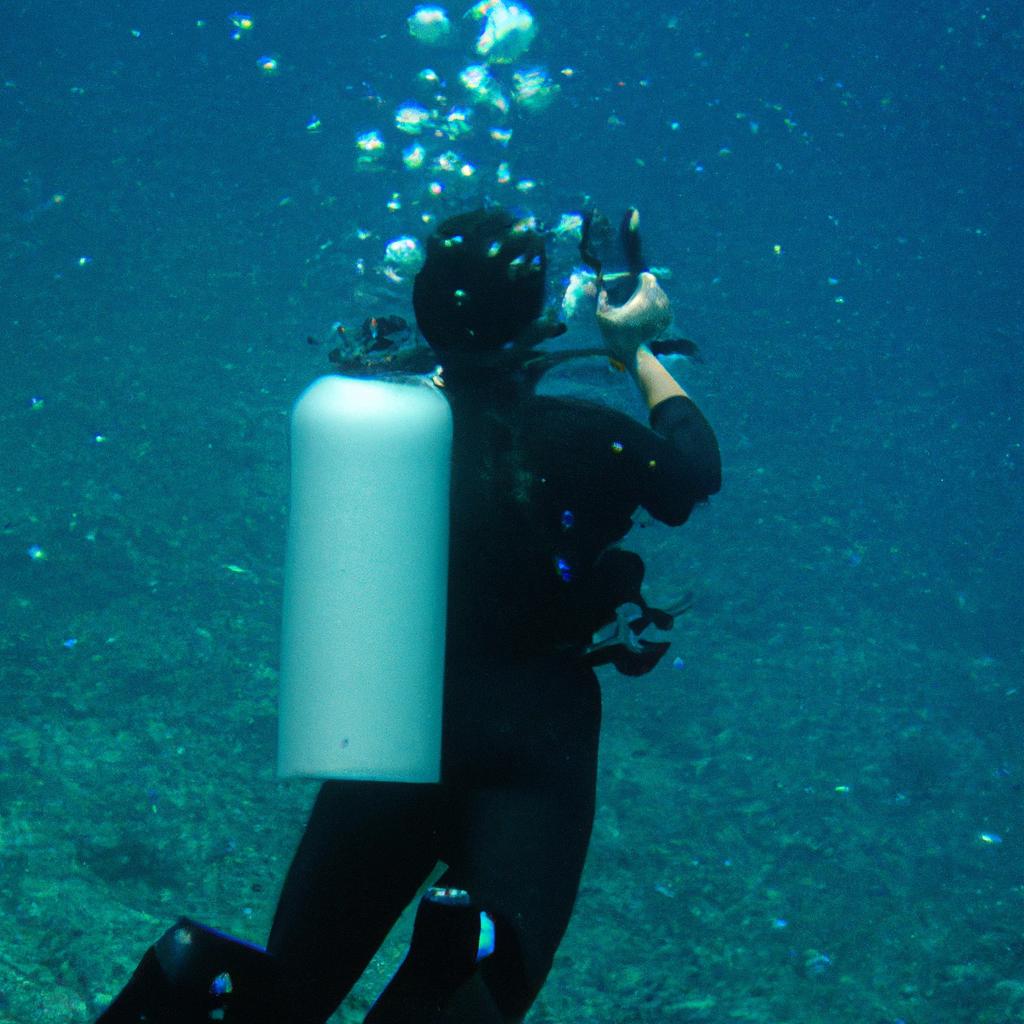 Person conducting underwater research activities