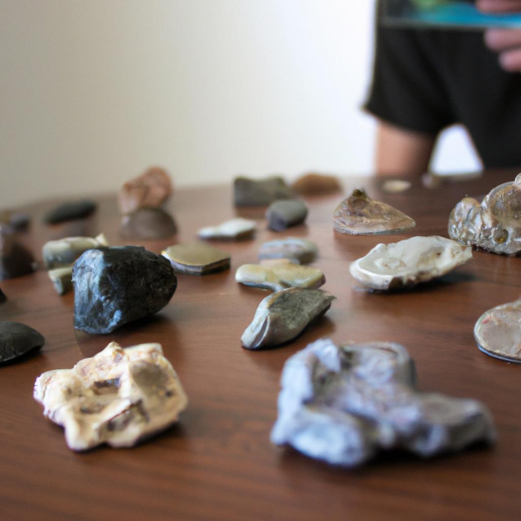 Person studying rocks and minerals