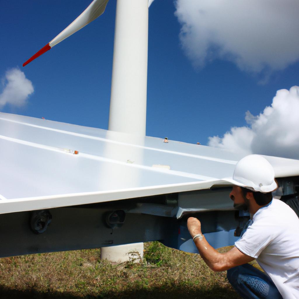 Person working with renewable energy